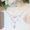 Dubbele lus ketting voor vrouw designer diamant Sterling Zilver luxe Verguld 18K hoogste teller Geavanceerde materialen merkontwerper met doos 016