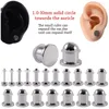 Brincos de garanhão 4 peças tampões de ouvido de cilindro portátil metal espelho medidores de superfície expansor 1mm-5.5mm punk taper homens mulheres