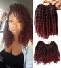 8 pouces court Marlybob Crochet cheveux 6 petits paquets Lot crépus bouclés Crochet tresses Ombre tressage cheveux synthétique Extension de cheveux 1584390