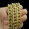 24K Real YELLOW GOLD FINISH SOLID HEAVY 11MM XL MIAMI CUBAN CURN LINK NECKLACE CHAIN Packaged Unconditional Lif172s