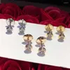 Boucles d'oreilles à clous en argent Sterling 2024, diamant unique pour dames, bijoux simples à la mode, cadeau de fête, vente 925