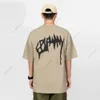 Summer New American Street 260g Graffiti Köpük Baskı T-Shirt Erkek ve Kadın Çin şık Gevşek Çift Kısa Kollu