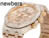 APS Factory Audemar Pigue Watch Swiss Movement Mens Epic 18K Rose Gold Royal Oak 41mm Full vs Diamond Watch 31.75 CARAT