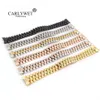 CARLYWET 316L Pulseira de Relógio de Pulso Pulseira para Presidente Aço Inoxidável Sólida Extremidade Curva Parafuso Links Replacement223s