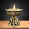 Candle Holders Auspicious Oil Lamp Table Centerpiece Decorative Ornament Buddhist Metal For Dinner Safe Home Fireplace Wedding