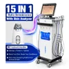 Professionnel 15 en 1 Microdermabrasion Hydra Dermabrasion Peeling Hydro Jet d'eau pour le visage Aqua Machine de raffermissement de la peau à microcourant pour le visage