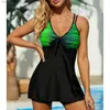 Damskie odzież kąpielowa damska letnia moda moda damska pasek bikini 2-częściowy zestaw strojów kąpielowych 3D z ramion S-6xl L240308