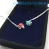 2024 Smyckesdesignermärke halsband S925 Sterling Silver Womens Blue Red Seven Star Ladybug Fashion Versatile Personalized Insect Pendant