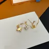 3PCS/Set Women Flower Pearl Crystal Ear Stud Earrings Brand Designer Fashion Gold Silver Stainless Steel Ear Drop Jewelry Fashion Accessories High Quality With Box