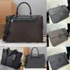 ファッションポルトドキュメントJour Briefcase Damier Infini Onyx Leather Designer Metal Hardware S-Lock Briefcase Men Flap閉鎖とM257H