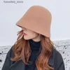 Chapeaux à larges bords Chapeaux de seau Chapeaux d'hiver pour femmes Casual Bord court Floppy Chaud Laine Cloche Chapeau Élégant La Street Hat Tempérament Chapeau de pêcheur sauvage L240305