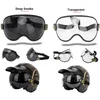Retro Motorcycle Goggles Bubble Visor na zewnątrz Kolorowy rocznik Ochrony UV dla Halmetów na połowie twarzy 240229