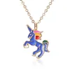 HORSE Necklace For Girls Children Kids Enamel Cartoon Horse jewelry accessories Women Animal Necklace Pendant256a