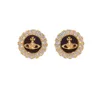 Viviennes Westwood Earrings 럭셔리 고급 라운드 퀸 어머니 귀걸이 작은 향기 S925은 바늘 절묘한 유명 인사 귀걸이