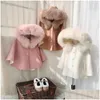 Casaco Bebê Menina Faux Fur Com Capuz Manto Inverno Criança Adolescentes Criança Princesa Cape Outwear Top Quente Kid Roupas 216Y 221128 Drop Delivery Dh9F5