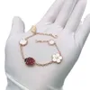 V bracelet Fan Family High Edition Seven Star Ladybug Five Flower Bracelet Female V Gold Thick Plated 18k Rose Gold Bracelet Light Luxury Natural White Fritillaria