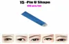 18 Pin U-vorm Tattoo Naalden Permanente Make-Up Wenkbrauw Borduren Blade Voor 3D Microblading Handmatige Tattoo Pen 100 Stukslot1344053