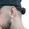 Studörhängen huitan rock hiphop för män manlig full bling is ut fyrkantiga öron kvinnliga fashionabla cz smycken