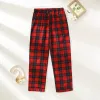 Capri Plaid Design Warme Winter Slaapbroek voor Dames Katoen Flanel Lange Broek Homewear Lounge Wear Pamabroek Pyjama Femme