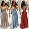 Eleganti abiti da sera musulmani A Line Collo alto Manica intera Arabo Dubai Abiti da festa formali Abito lungo in organza increspato fino al pavimento Abiti eleganti femminili