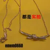 T Family High Version Twisted Necklace Womens 18K Rose Gold Plating New Advanced Fashion Bow Pendant collarbone Chain