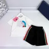 2024 neue Designer-Kurzarm-Shorts für Herren und Damen, klassische Markenkleidung, modisches Damen-Briefrock-Set, Kinderkleidung, 90–160 cm, A24