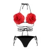 Set Sexy 3D Flower Micro Mini Bikinis Set Triangle Две куски мягкие купальники