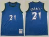 Hommes Basketball Rétro Kevin Garnett Jersey 21 Stephen Curry 30 Dirk Nowitzki 41 LeBron James 23 Hakeem Olajuwon 34 Vintage Bleu Marine Blanc Rouge Noir Throwback