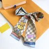 Новый дизайнерский женский шарф писем моды роскошная сумочка шелковая шарф, галстук, пакет для волос, 100% шелковые материалы без коробки 8*120см