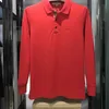 Camisa de casaco de grife camisa de camisa masculina camisa pólo de manga longa lapela lapela bordado de algodão puro bordado de guerra de cavalos casuais na primavera e no outono estilo zesr