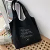 Einkaufstaschen Damen Shopper Schulterweste Tasche Serie Baumwolle Canvas Lebensmittelgeschäft Öko-Handtaschen Wiederverwendbare Pendlertasche