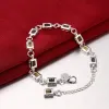 Nobre fino e elegante charme 14k pulseiras de ouro branco corrente de zircônia joias de cristal moda para mulheres casamento senhora