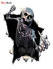 Trzy RATELE ALWW20213 15x15 cm Metal Angry Cheleton Skull z brodą Premium Funny Auto Nakleżnik CAR3103398