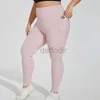 Pantalon actif LU grande taille sport poche Fitness Legging course hanche femme taille haute élastique serré Yoga pantalon 240308