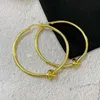 Fashion Designer 18K Gold Large Round Knot Hoop Earrings For Women Top Quality Luxury Jewelry Charm Gift