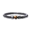 Perles de cylindre noir hématite Yoga Bracelets de guérison Couple élastique Bracelet en pierre naturelle pour hommes femmes bijoux livraison directe Dhjxt