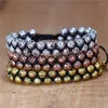 Bracelets de charme Boho Chic fait à la main Antique or 6mm perles de lave bracelet tressé Vintage réglable Wrap femmes hommes bijoux goutte