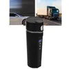 Garrafas de água 450ml caneca de viagem aquecida elétrica controle de temperatura inteligente baixo ruído copo de aquecimento preto para viajar acampamento