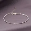 Pulsera Minimalista De Retales Cuadrados Pequeños Temperamento De Moda para Mujer, Cadena Lisa, Accesorios De Viaje Diario para Regalar A Amigas