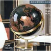 Objetos decorativos estatuetas acessórios de metal grande mundo globo mapa para casa mesa ornamentos presente de natal decoração de escritório dh5cz