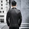 Men's Suits Lapel Sheepskin Jacket Retro Black Motorcycle Coat Male Nature Leather Trend Handsome Wear Plus Size Outerwear