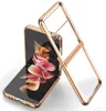 Luxury Plating Transparent Case for Samsung Galaxy Z Flip 3 Flip 4 5G Case Electroplate Frame Hard Clear Cover1340177