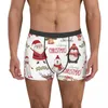 Cuecas novidade boxer shorts calcinha briefs homens bonito papai noel natal inverno roupa interior respirável para homme plus size