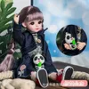 Zhaogogo 30cm olhos azuis boneca bjd 18 móveis articulados diy bjd bonecas princesa brinquedos bjd rosto redondo longo cabelo diy brinquedo presente para meninas 240301