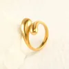 Anéis de cluster Geometria de aço inoxidável Roung para mulheres cor de ouro prata na moda coreana dedo simples
