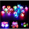 Autres fournitures de fête d'événement Autres fournitures de fête d'événement 24 Pack LED allument des anneaux bosselés faveurs pour les enfants prix boîte jouets anniversaire Clas Dhzle