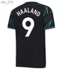 Soccer Jerseys Haaland 23 24 De Bruyne Mans Cities Grealish Gvardiol Foden 2023 Special Third Football Shirt Men Kids Kit Sets AarezH240308