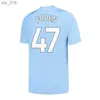 サッカージャージ22 23 24 Haaland Grealish Mahrez Mans Cities de Bruyne Foden Footballs Shird Kids Kit Sets J.Aarez S New YearH240308