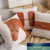 Pillow Case New American Entry Lux Ins Style Pillow Cover Creative Imitation Leather Stitching Sofa Cushion Double Sided Cotton Horse Head Cushion