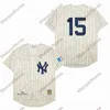 Herren-Baseballtrikot, Größe S–4XL, genäht, Throwback New 15 Thurman Munson 42 Mariano Rivera York